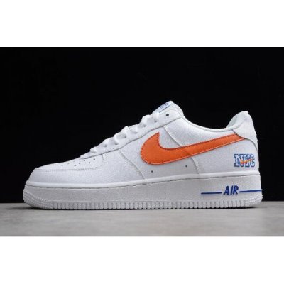 Nike Erkek Air Force 1 Low Beyaz / Turuncu / Mavi Kaykay Ayakkabı Türkiye - HO7HMPAS